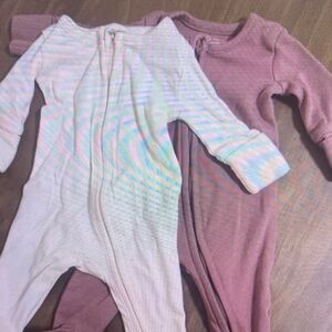 Cozy Pink and White Kids One Piece Set